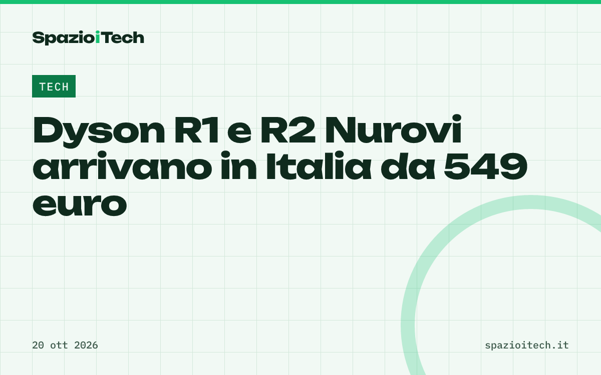 Dyson R1 e R2 Nurovi arrivano in Italia da 549 euro