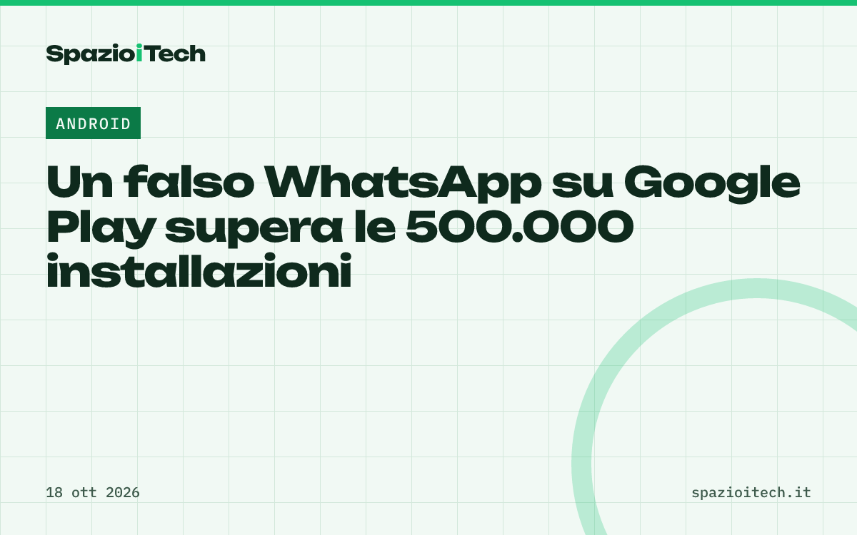 Un falso WhatsApp su Google Play supera le 500.000 installazioni