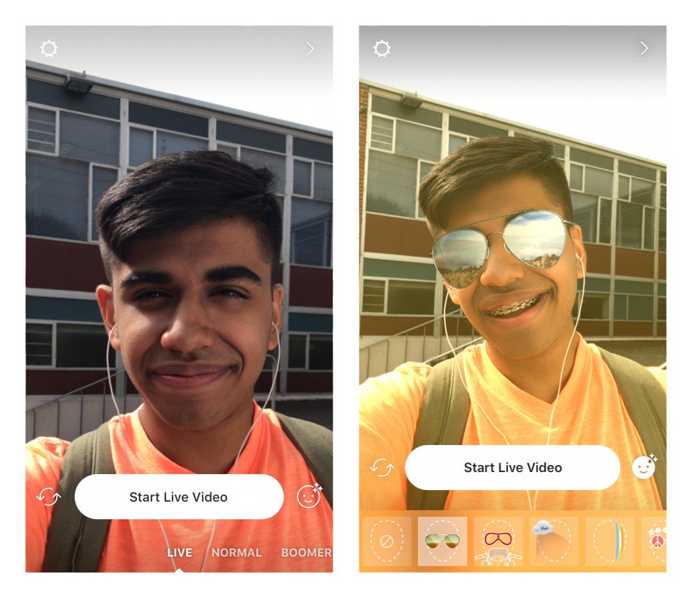 Feature occhiali da sole Instagram