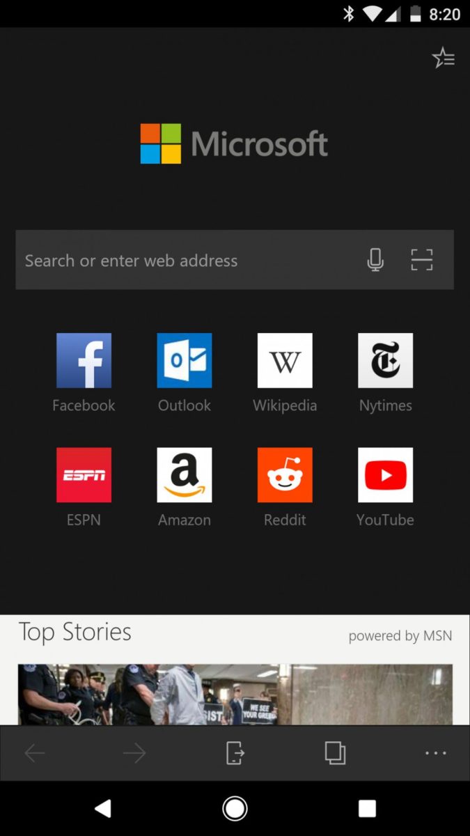 Microsoft Edge tema scuro