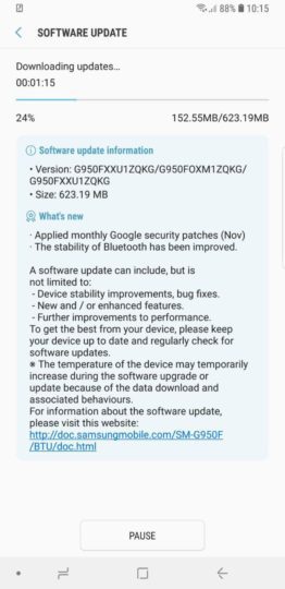 Android 8.0 Oreo Beta 3 Samsung Galaxy S8 e S8+