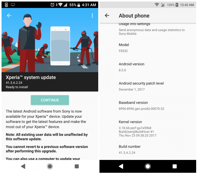 Patch dicembre Sony Xperia XZ, XZs e X Performance